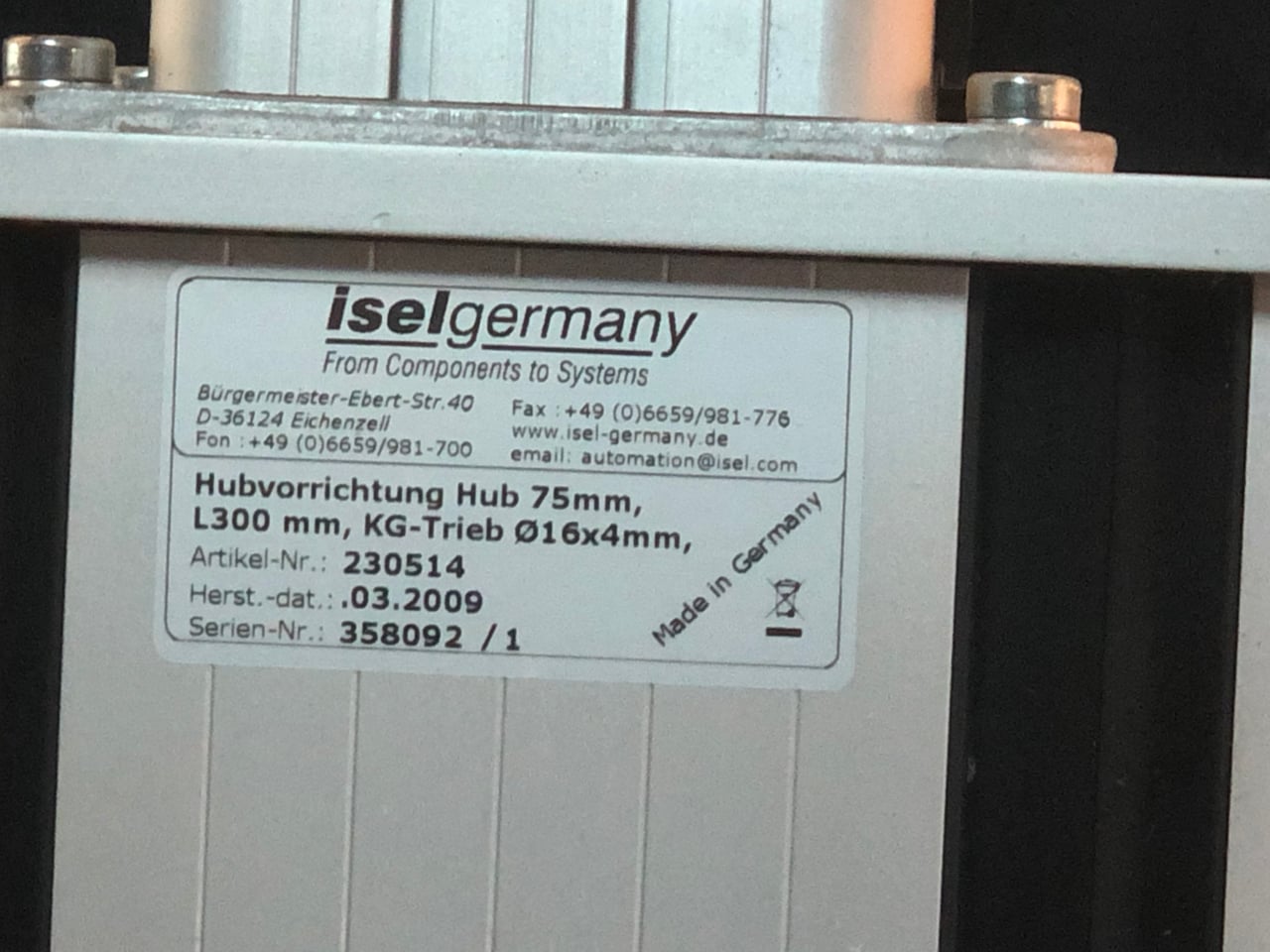 ISEL GERMANY macchina 3 assi CNC 